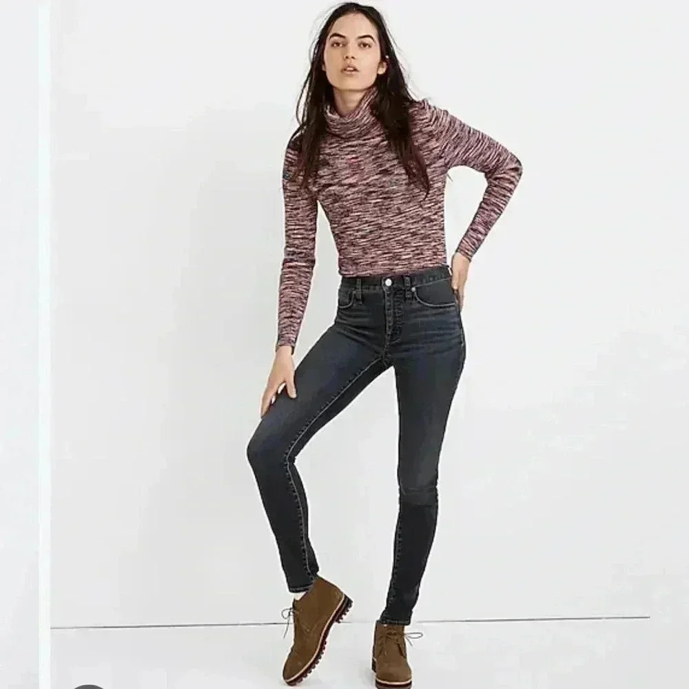 Madewell 9 inch midrise skinny 5 pocket trendy stylish clarksville wash jeans 28